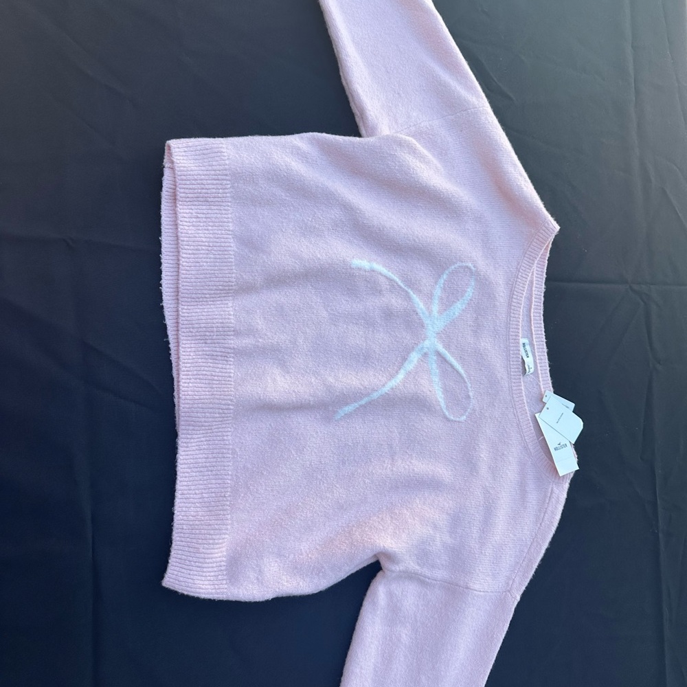 Hollister Soft Pink Knit Sweater off shoulder